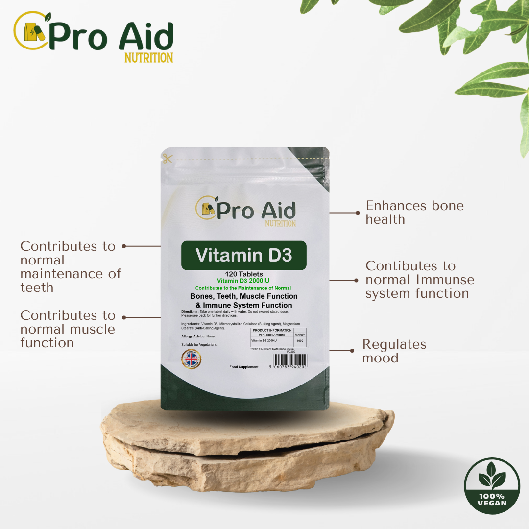 Vitamin D3 Tablets 2000IU Immune Health, Healthy Bones