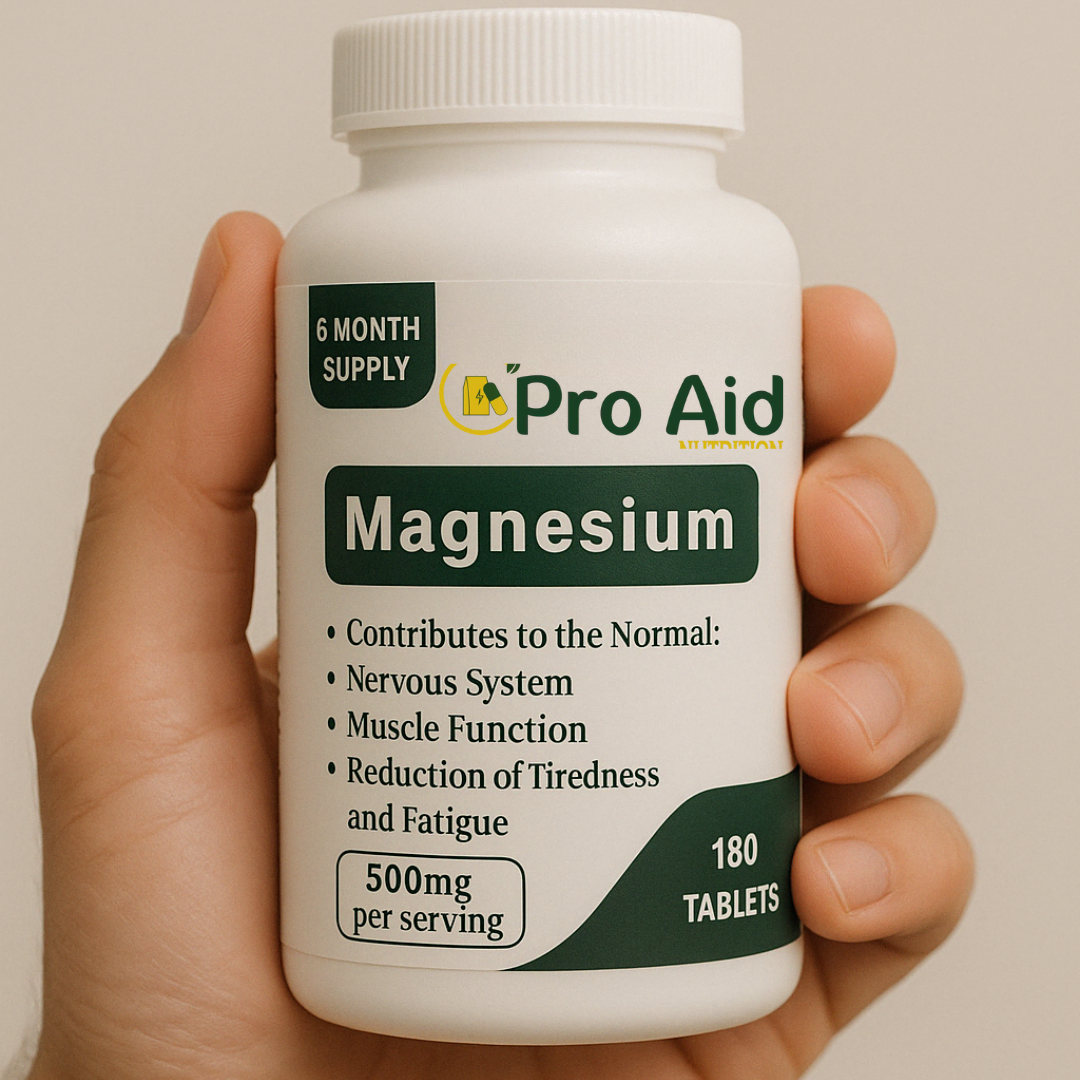 Magnesium Tablets 500mg by ProAid | Vegan & Vegetarian | Made in UK | Easy to Swallow Tablets