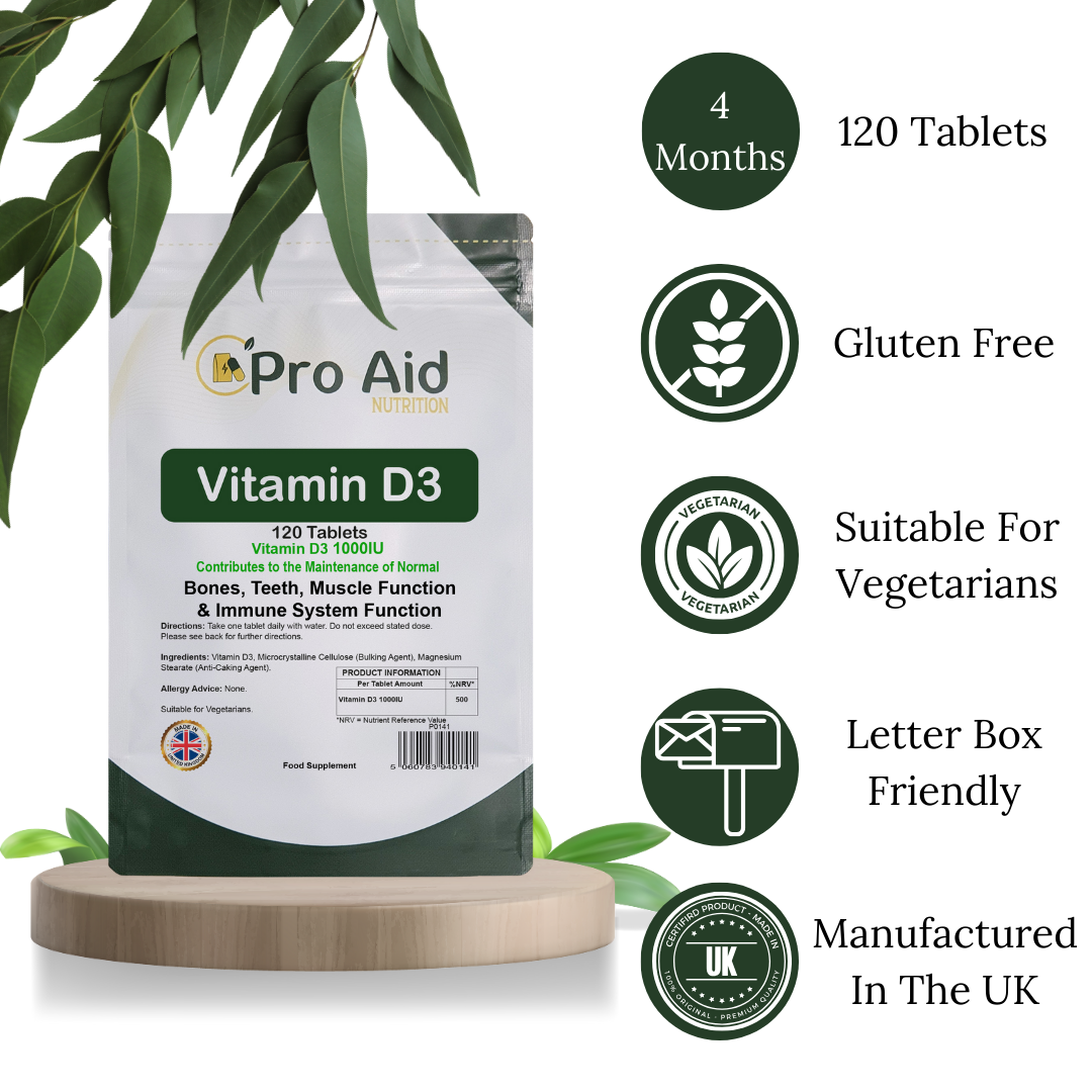 Vitamin D3 Tablets 1000IU Immune Health, Healthy Bones