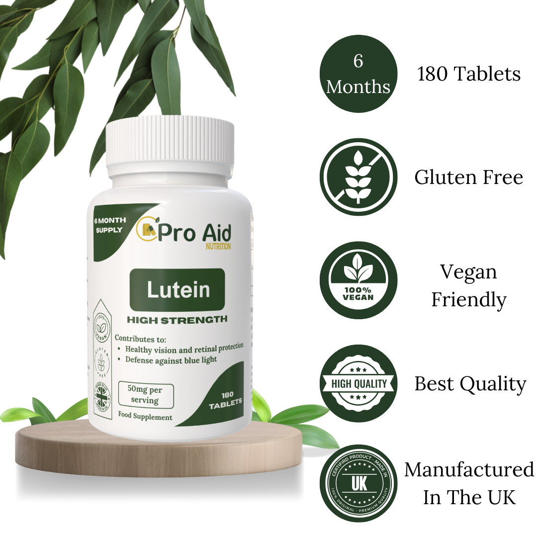 Lutein 50mg High Strength Eye Care Health 180 Tablets By Proaid