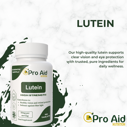 Lutein 50mg High Strength Eye Care Health 180 Tablets By Proaid