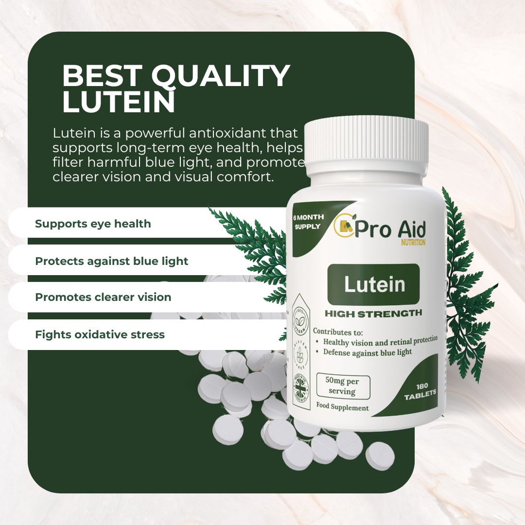 Lutein 50mg High Strength Eye Care Health 180 Tablets By Proaid