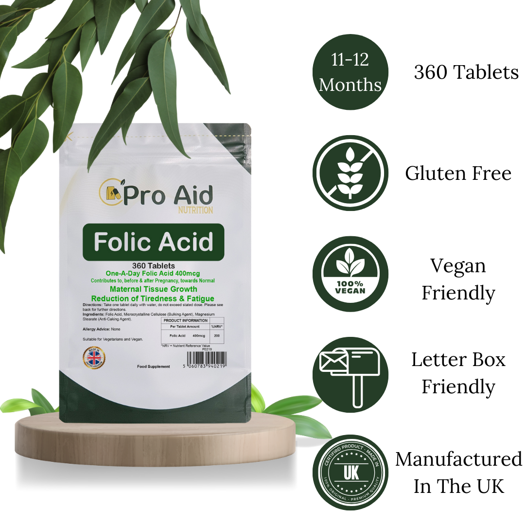 Folic Acid 400mcg Tablets Reduce Tiredness & Fatigue