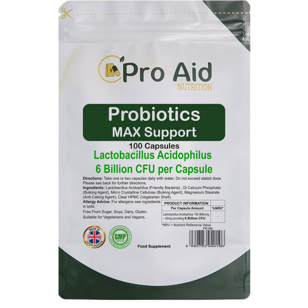 Probiotics Capsules  100 Pack  Gut & Digestive Support  Vegan  By Proaid