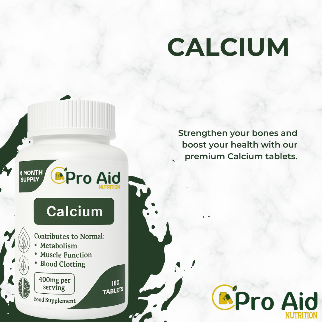 Calcium 400mg Tablets | 180 Pack | Healthy Bones & Teeth | UK Made | Vegan | By Proaid