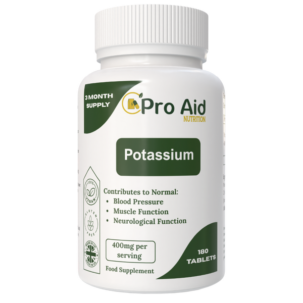 Potassium Tablets  180 Pack  3 Month Supply  Blood Pressure Support  Vegan  By Proaid