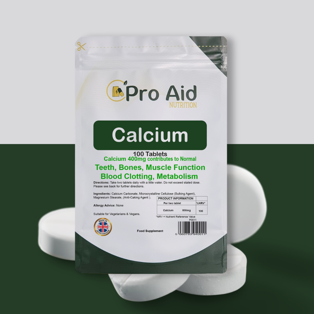 Calcium 400mg Tablets | 100 Pack | Healthy Bones & Teeth | Vegetarian & Vegan | By Proaid