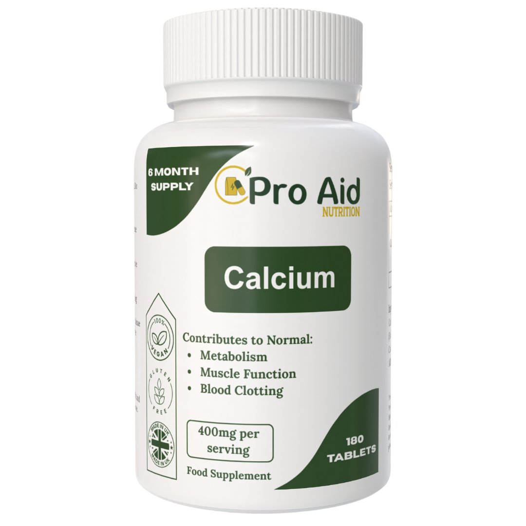 Calcium 400mg Tablets | 180 Pack | Healthy Bones & Teeth | UK Made | Vegan | By Proaid