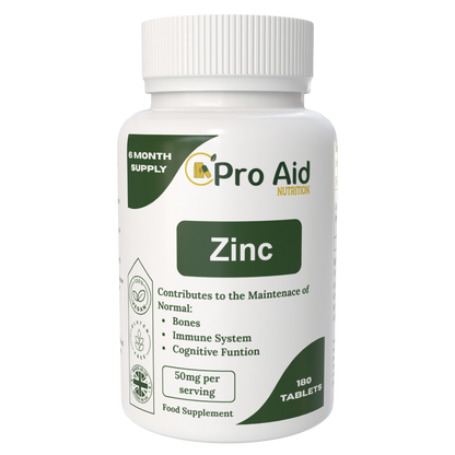 Zinc 50mg Tablets | 180 Pack | 6 Month Supply | Immune & Sexual Health Support | Vegan | By Proaid