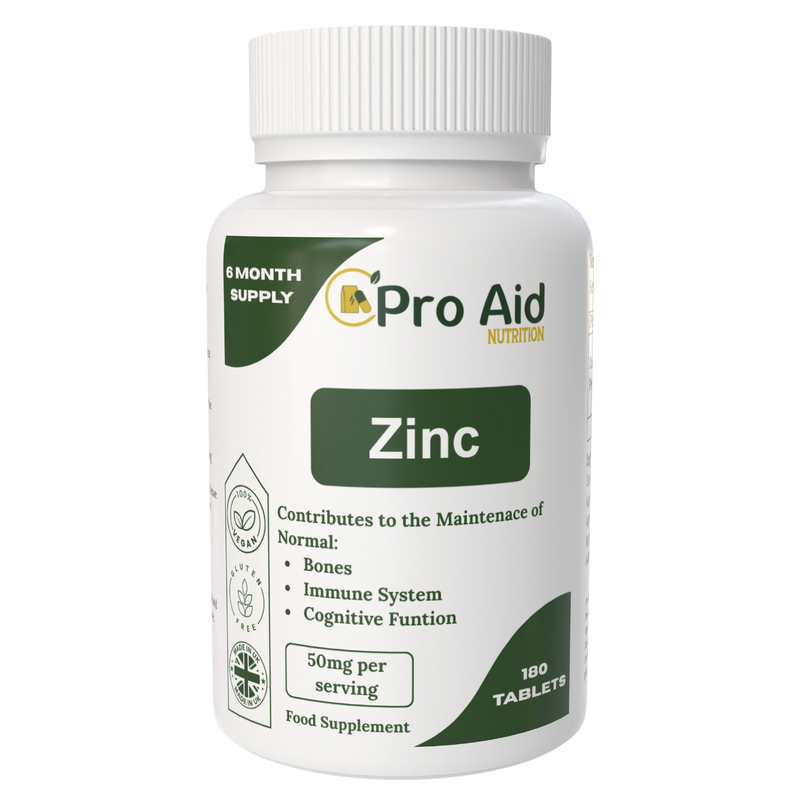 Zinc 50mg Tablets | 180 Pack | 6 Month Supply | Immune & Sexual Health Support | Vegan | By Proaid
