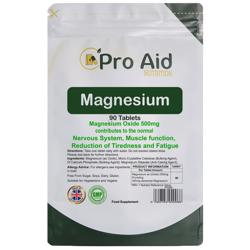 Magnesium Tablets 90 Pack by Proaid | Vegan & Vegetarian | 3 Months Supply | Made in UK