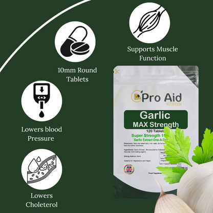 Garlic 10,000mg Tablets | 120 Pack | Immune Support | Vegetarian & Vegan | By Proaid