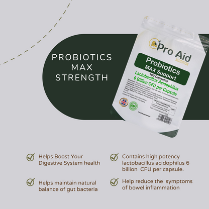 Probiotics Capsules | 100 Pack | Gut & Digestive Support | Vegan | By Proaid