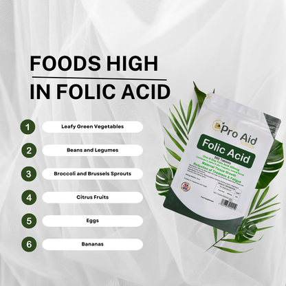 Folic Acid 400MCG Tablets | 360 Pack | Tiredness & Fatigue Reduction | Vegetarian & Vegan | By Proaid