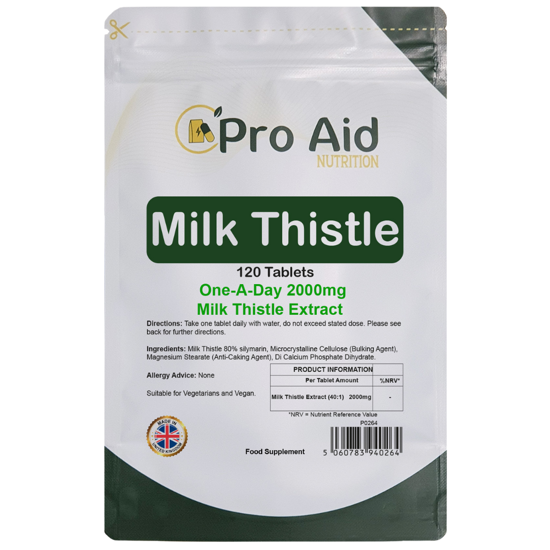 Milk Thistle 1000mg Tablets | 120 Pack | Vegetarian & Vegan | By Proaid