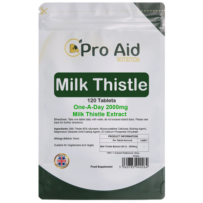 Milk Thistle 1000mg Tablets | 120 Pack | Vegetarian & Vegan | By Proaid