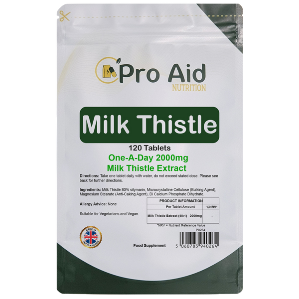 Milk Thistle 1000mg Tablets  120 Pack  Vegetarian & Vegan  By Proaid
