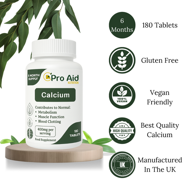 Calcium 400mg Tablets  120 Pack  Healthy Bones & Teeth  UK Made  Vegan  By Proaid