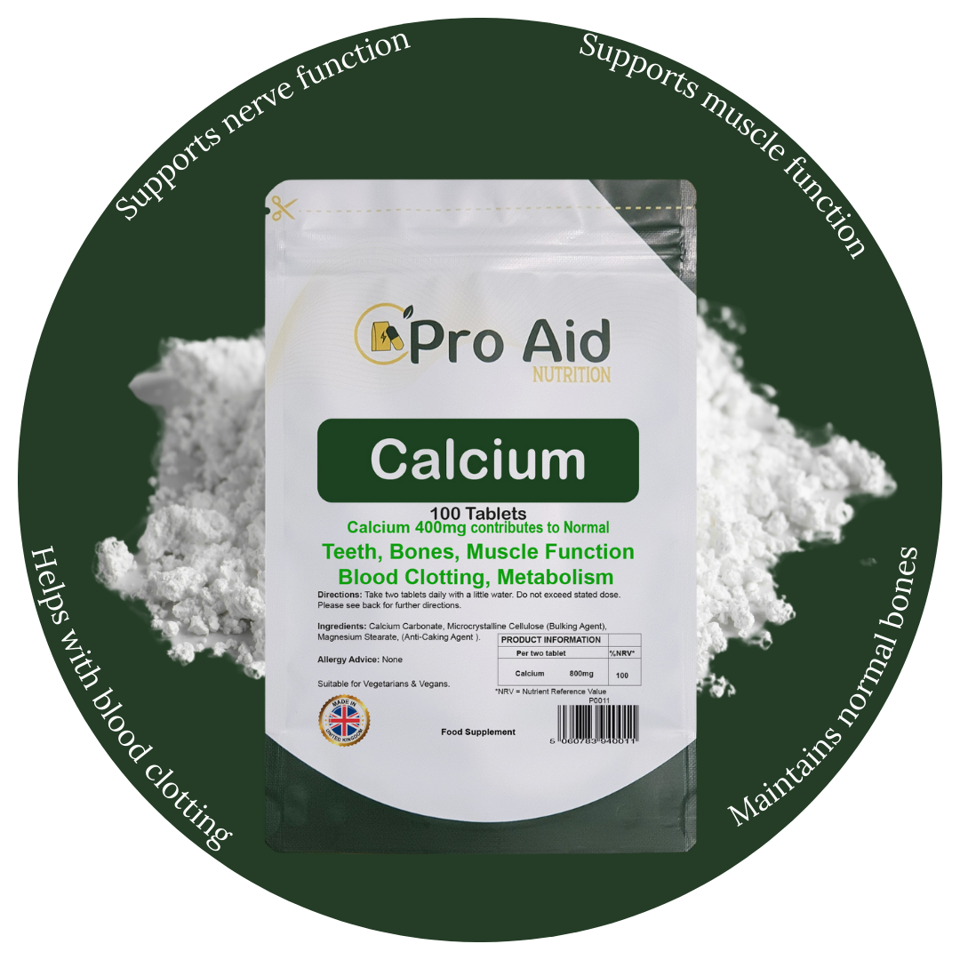 Calcium 400mg Tablets | 100 Pack | Healthy Bones & Teeth | Vegetarian & Vegan | By Proaid