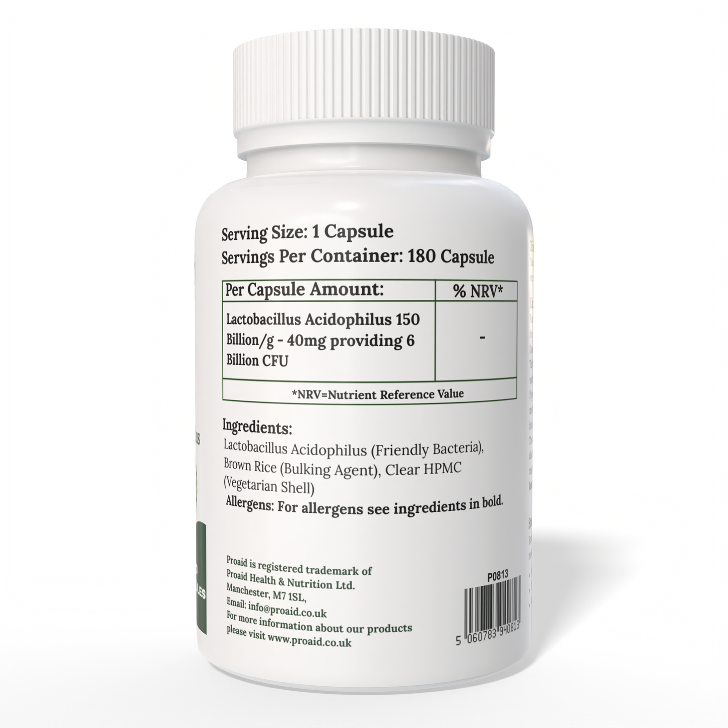 Probiotics Capsules | 180 Pack | 6 Month Supply | Gut & Digestive Support | Vegan | By Proaid