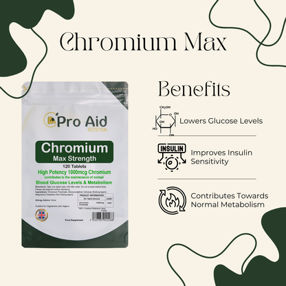 Chromium Picolinate 1000MCG Tablets | MAX Strength | 120 Pack | Vegetarian & Vegan | By Proaid