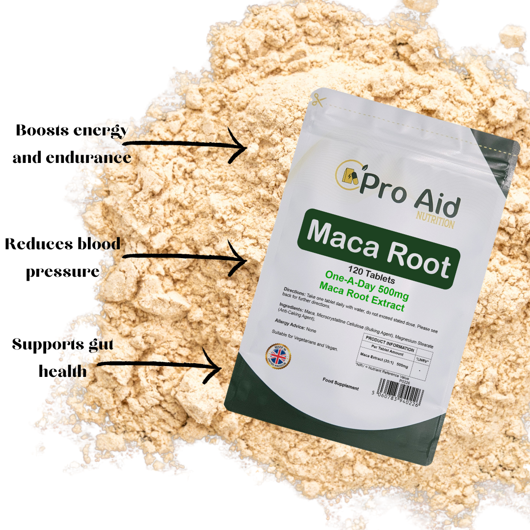 Maca Root 500mg Tablets | 120 Pack | High Strength Herbal Extract | Vegetarian & Vegan | By Proaid