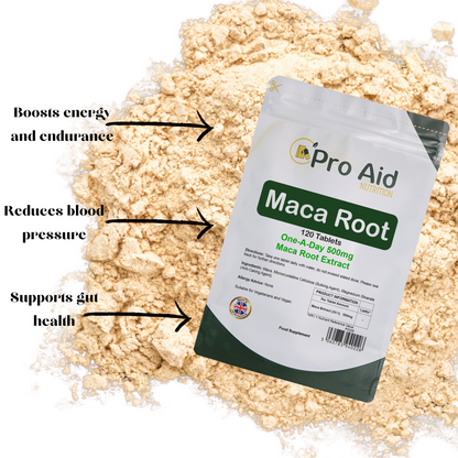 Maca Root 500mg Tablets | 120 Pack | High Strength Herbal Extract | Vegetarian & Vegan | By Proaid