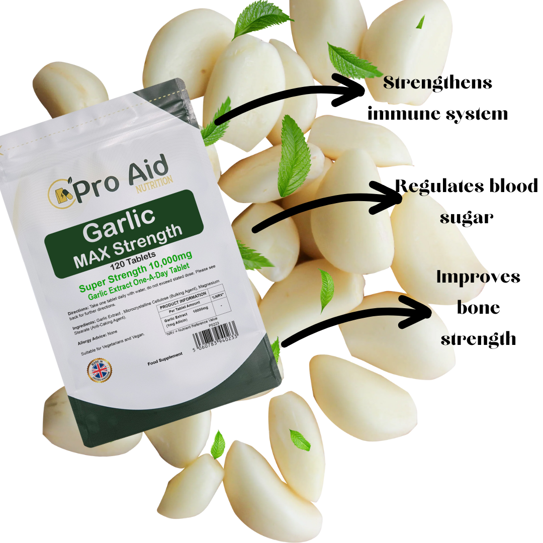 Garlic 10,000mg Tablets | 120 Pack | Immune Support | Vegetarian & Vegan | By Proaid