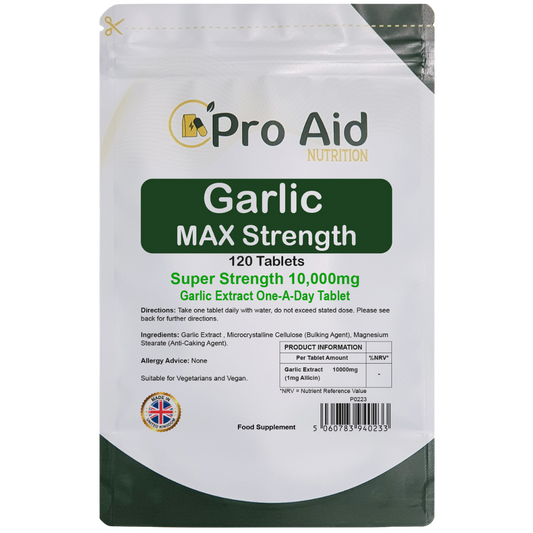 Garlic 10,000mg Tablets | 120 Pack | Immune Support | Vegetarian & Vegan | By Proaid