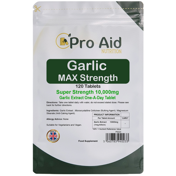 Garlic 10,000mg Tablets  120 Pack  Immune Support  Vegetarian & Vegan  By Proaid