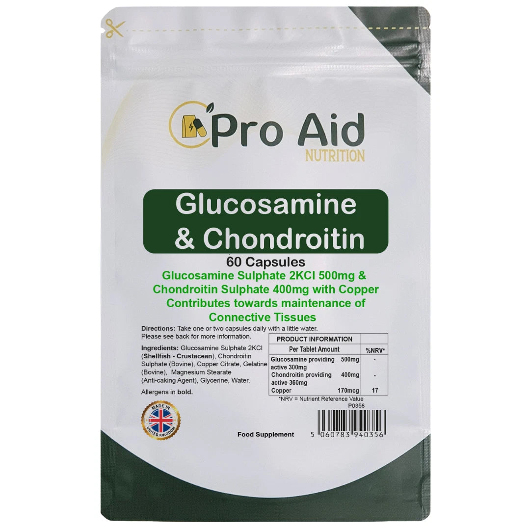 Glucosamine & Chondroitin Capsules | 60 Pack | Joint Support | UK Made | By Proaid