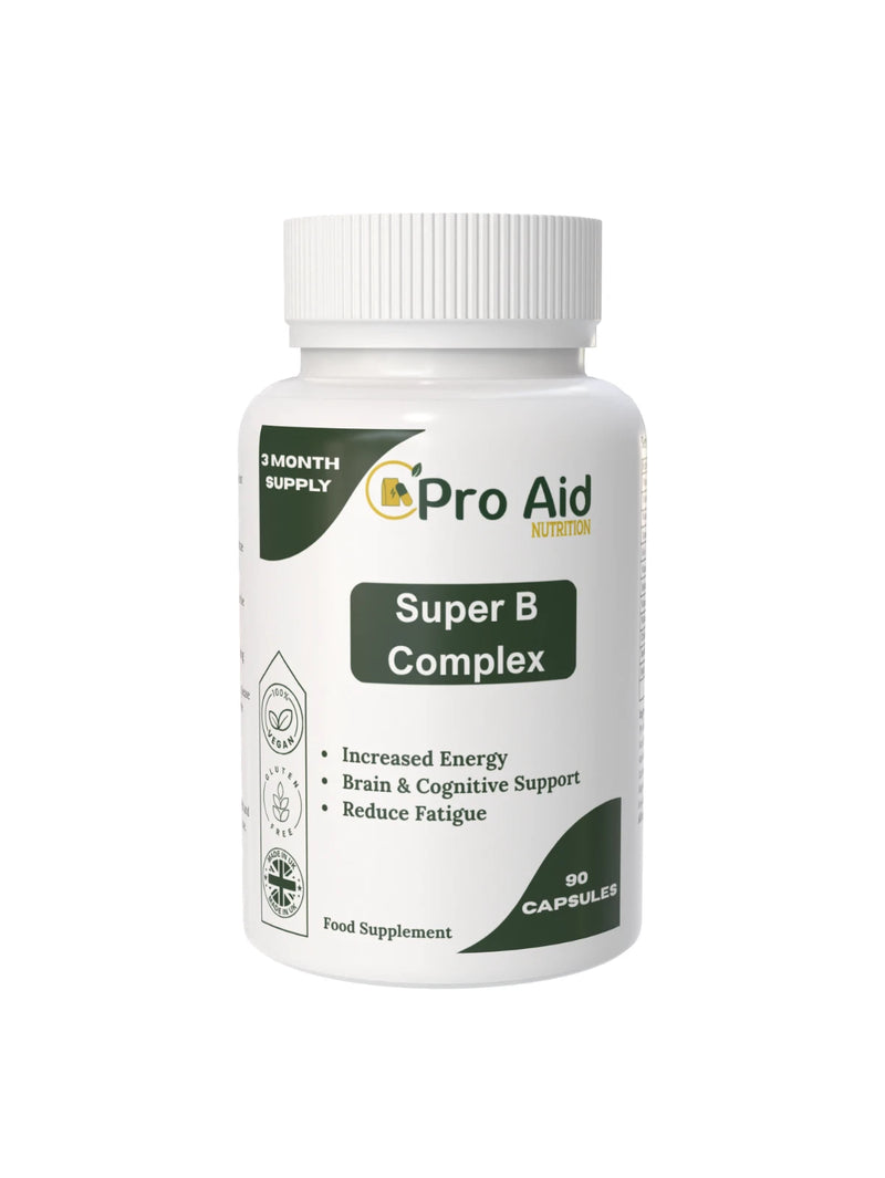 Vitamin B Complex Tablets | 90 Pack | Energy & Cognitive Support | Vegetarian & Vegan | By Proaid