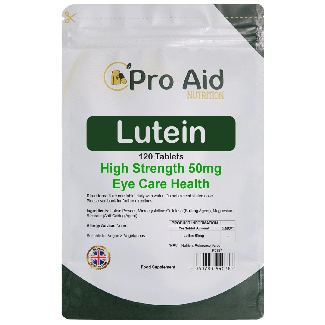 Lutein 50mg Tablets | 120 Pack | Eye Care Support | Vegetarian & Vegan | By Proaid
