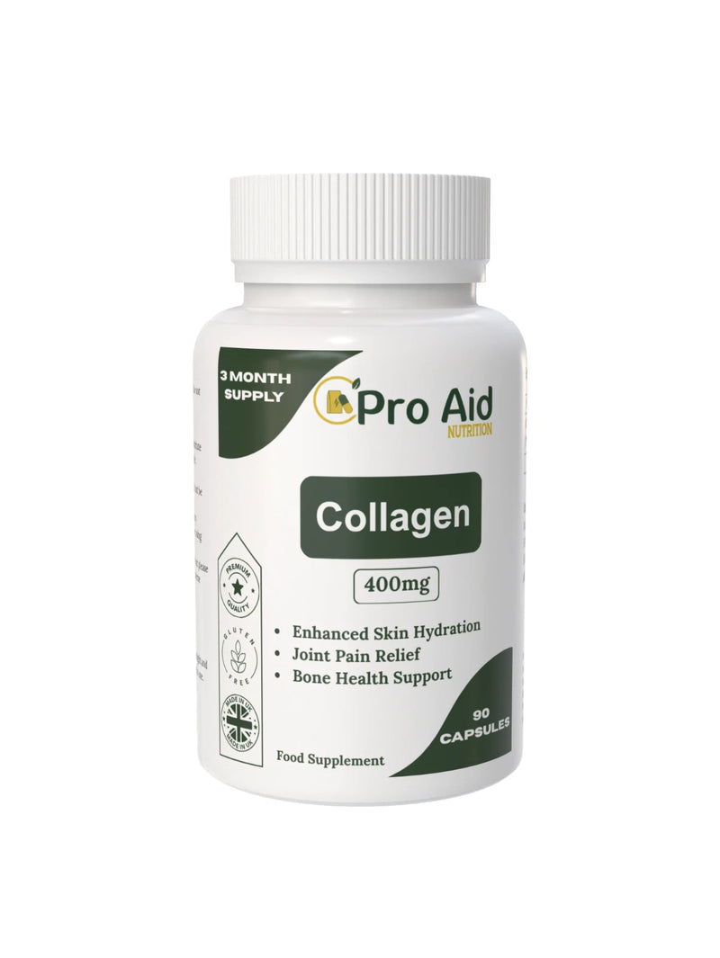 Marine Collagen 400mg Capsules | 90 Pack | Skin & Bone Support | UK Made | By Proaid