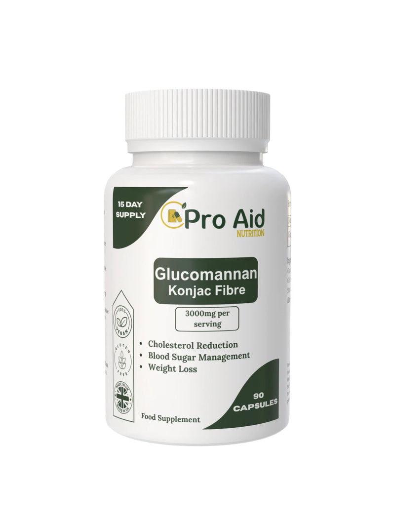 Glucomannan Konjac Fibre 3000mg Capsules | 90 Pack | Konjac Fibre | Vegetarian & Vegan | By Proaid