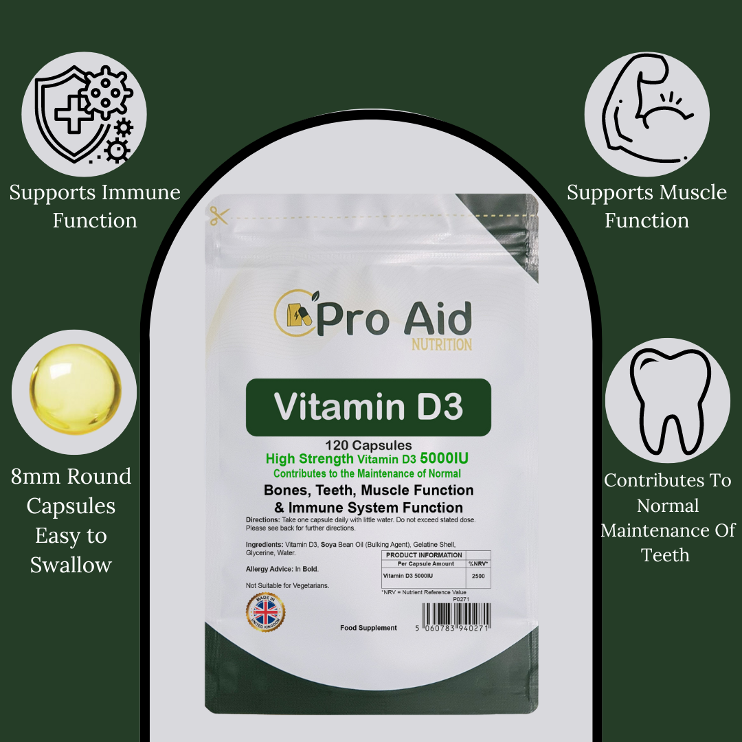 VITAMIN D3 HIGH STRENGTH 5000IU Immune, Bones