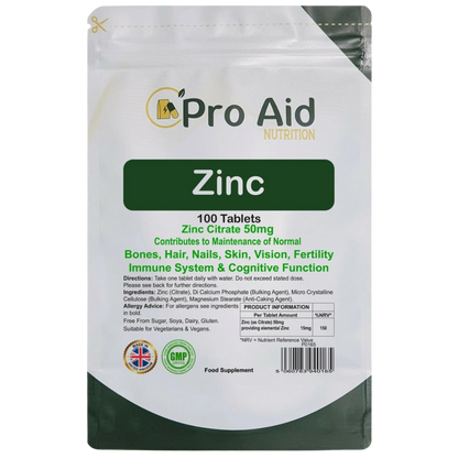 Zinc Citrate Tablets 50mg Immune Health, Healthy Skin