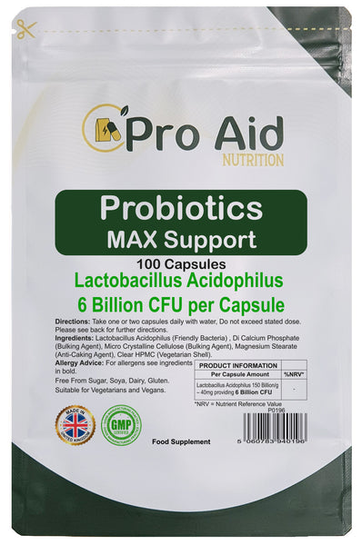 Probiotics Max Support Capsules Healthy Gut 100 Pack by Proaid